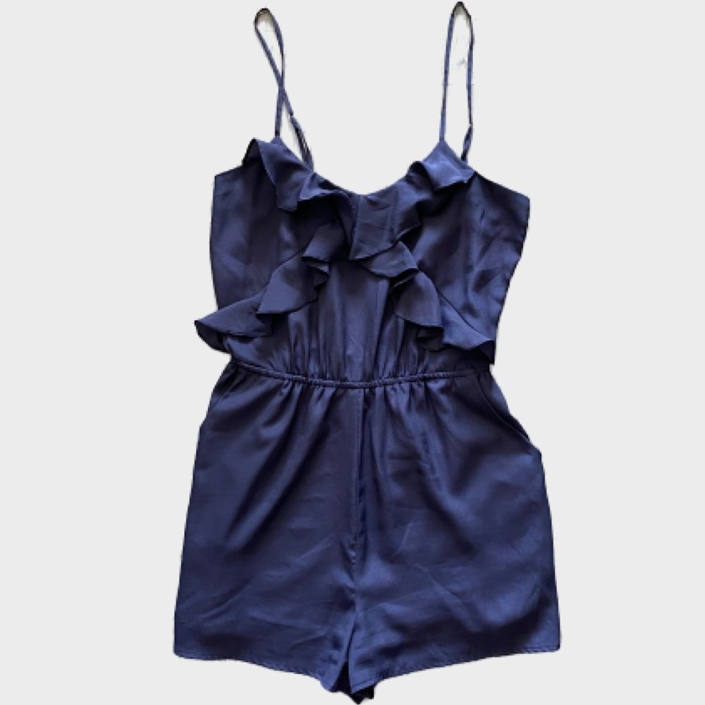2/$30| Lush Ruffled Navy Romper